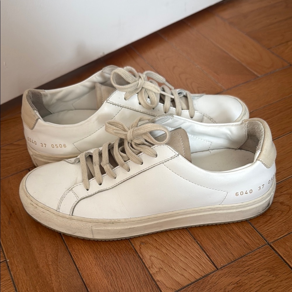 White and Tan Common Projects